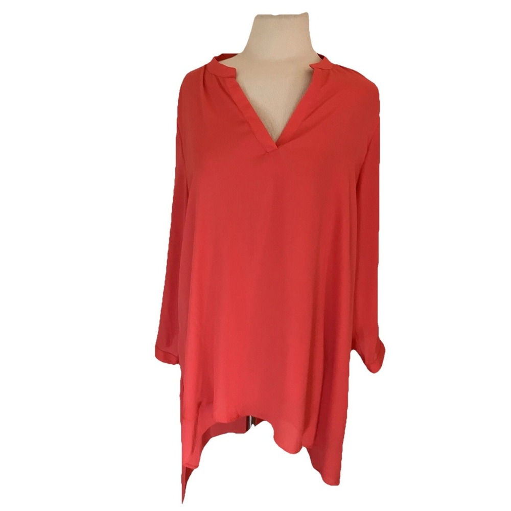 Zac & Rachel Shirt‎ Sz  XLarge Shirt Orange 3/4 Sleeve career cottagecore